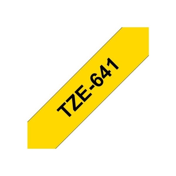Brother TZe-641 labeltape 18mm, sort på gul