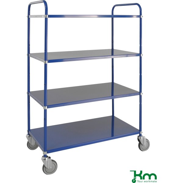 Hyldevogn 4 hylder, 980x585x1445, 250kg, blå