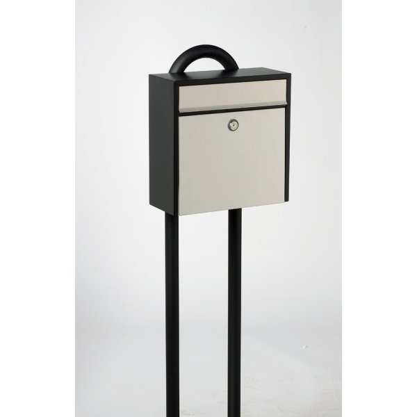 Allux 250 Postkasse, sort m. rustfri front