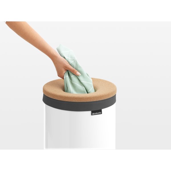 Brabantia Vasketøjskurv, 60 L, hvid m/kork låg