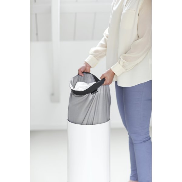 Brabantia Vasketøjskurv, 60 L, hvid m/kork låg