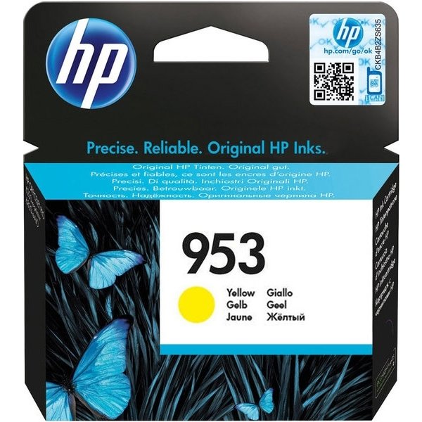 HP no 953 F6U14AE blækpatron, gul, 630s.