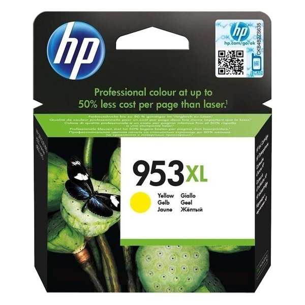 HP no 953XL F6U18AE blækpatron, gul, 1450s.