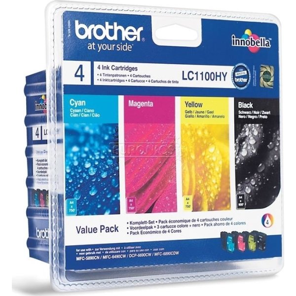 DEMO: Brother LC1100HYVALBPDR blækpatroner, sampak