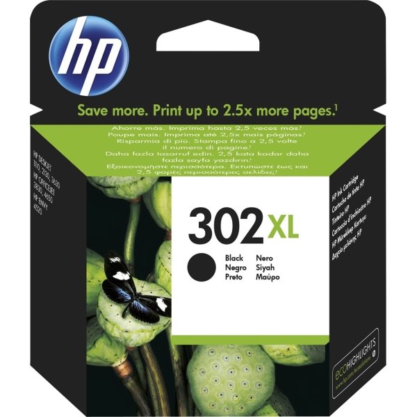 HP nr.302XL blækpatron, sort, 480s.