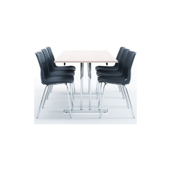 Bord med klapstel 120x80 cm, hvid laminat