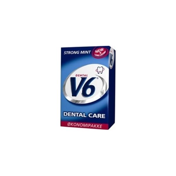 V6 Dental Strong Mint Tyggegummi, økonomipakke