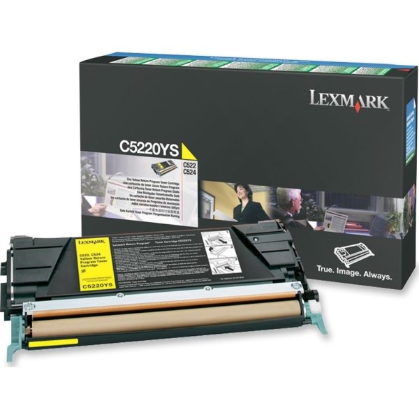 Lexmark 00C5220YS lasertoner, gul, 3000s