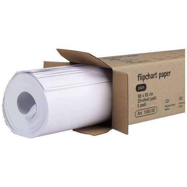 Legamaster Flipoverpapir, blank, 98x65 cm, 20 ark