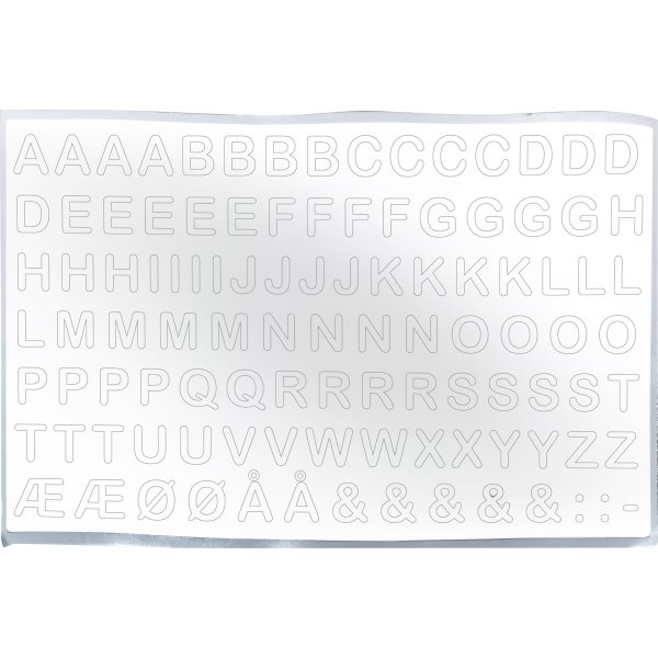 Allux Bogstaver 13 mm, hvid, 204 stk.