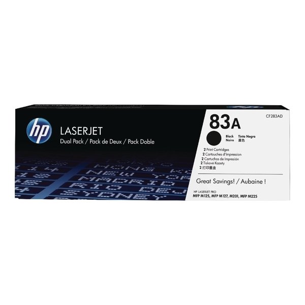 HP no 83A CF283AD lasertoner, 2x 1500 pk, sort