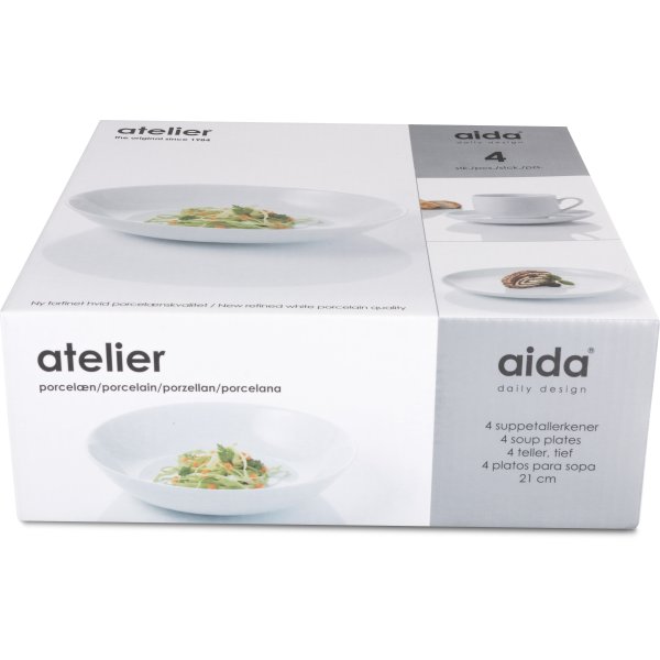 Aida Atelier Super White Dyb Tallerken, 21 cm