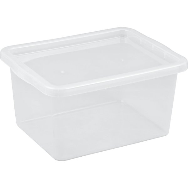 Basic plastboks inkl låg, 52 liter, Klar
