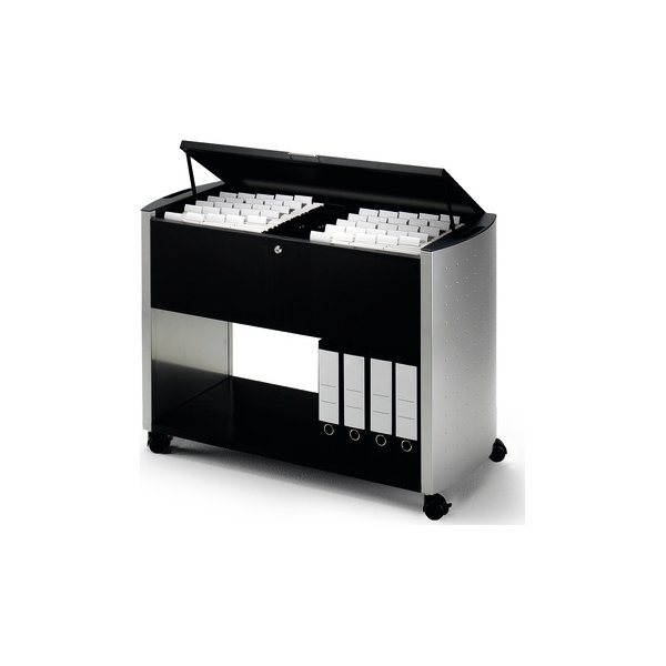 Design trolley dobbelt låg, A4/folio,Sølv/antracit
