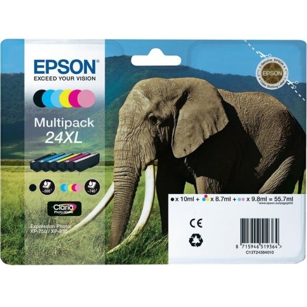 Epson 24XL blækpatron, multipak, 6 farver