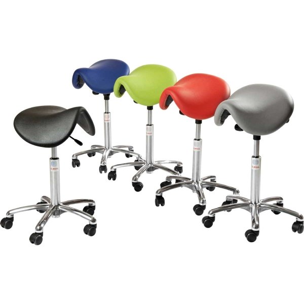 CL Dalton sadelstol, sort, stof, 58-77 cm
