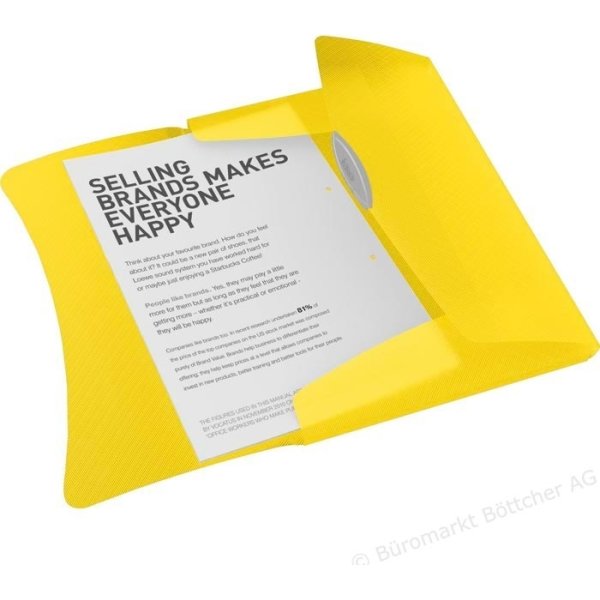 Esselte Vivida Elastikmappe | A4 | 3-klap | Gul