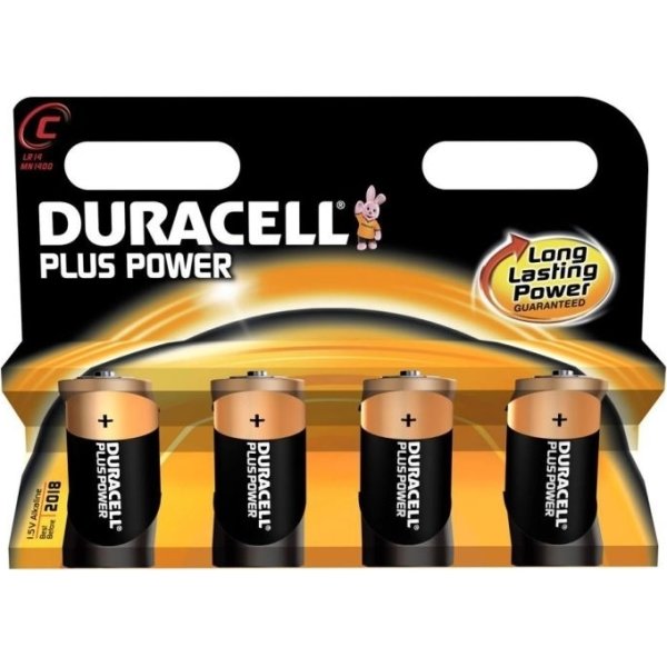 Duracell Plus Power C-batterier, 4 stk