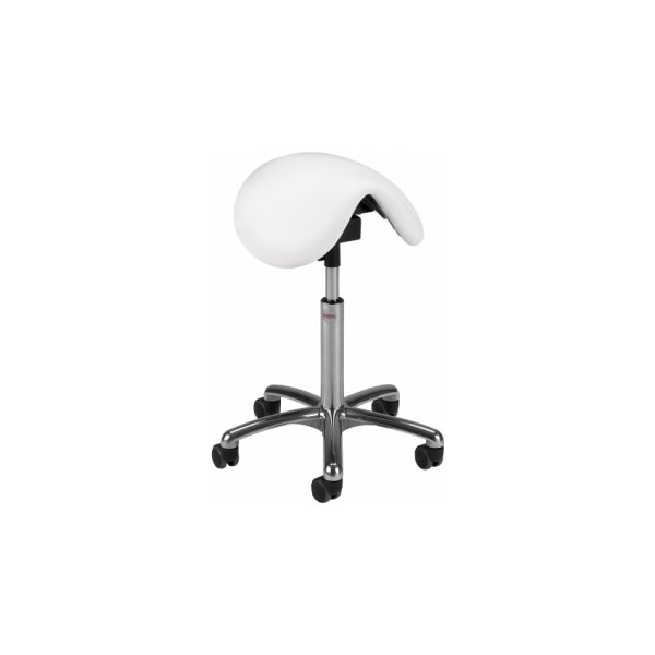 CL Pinto sadelstol, hvid, kunstlæder, 58-77 cm