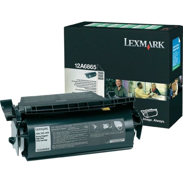 Lexmark 12A6865 lasertoner, sort, 30000s
