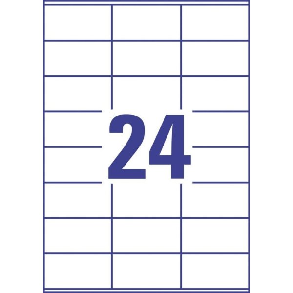 Avery 18022 kopietiketter, 33,9 x 70mm, 2400stk