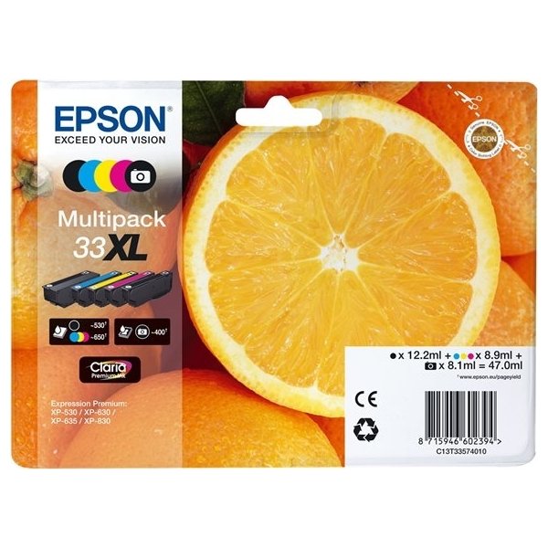 Epson 33 blækpatroner, XL sampak