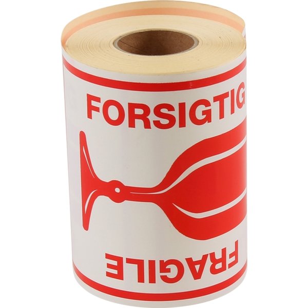 Etiket | Forsigtig - Glas | 250 stk.