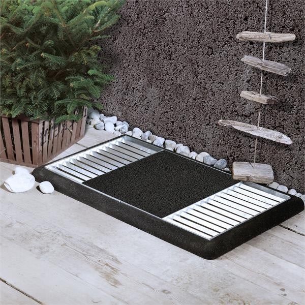 Plus Cubic rist 40x80cm m/måtte og gummiramme sort