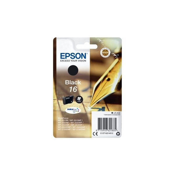 Epson T1621 Blækpatron,175 sider, sort