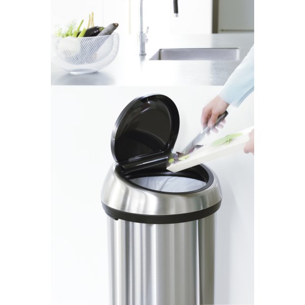 Brabantia Touch Bin 60 L, brilliant steel