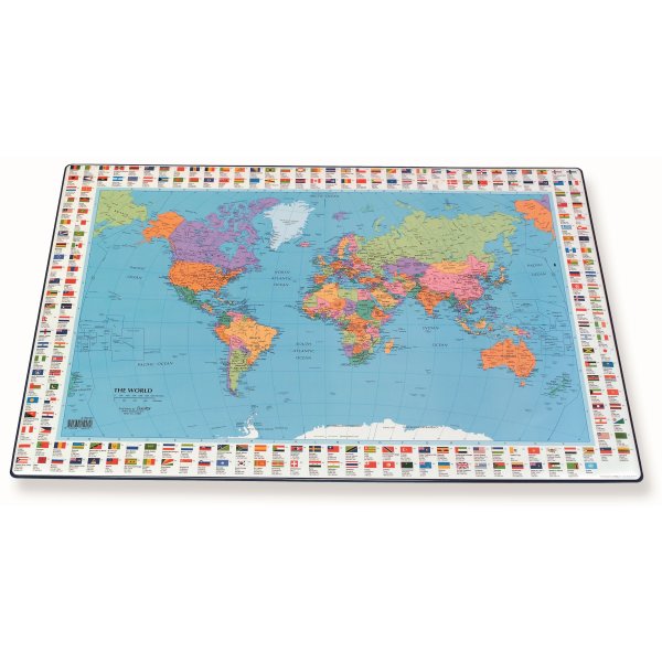 Bantex skriveunderlag 44 x 63cm, verdenskort