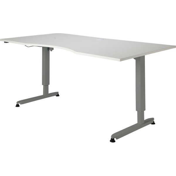 Stay hæve-/sænkebord, 180x90 cm, hvid/alu