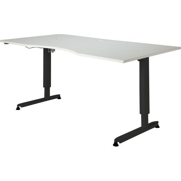 Stay hæve-/sænkebord, 180x90 cm, hvid/sort