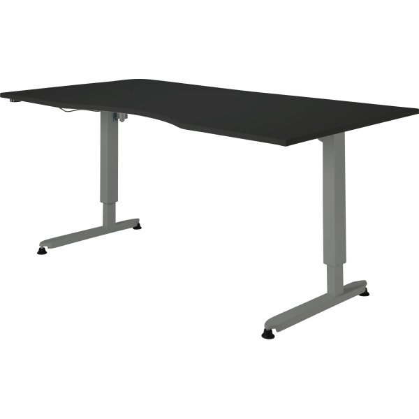 Stay hæve-/sænkebord, 180x90 cm, sort/alu