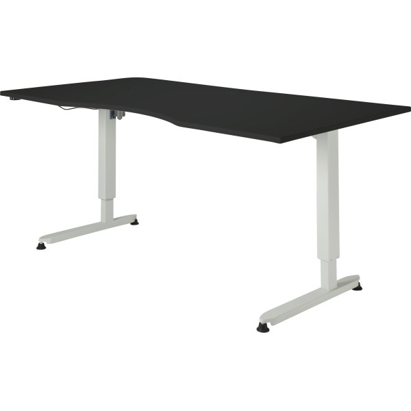 Stay hæve-/sænkebord, 180x90 cm, sort/hvid