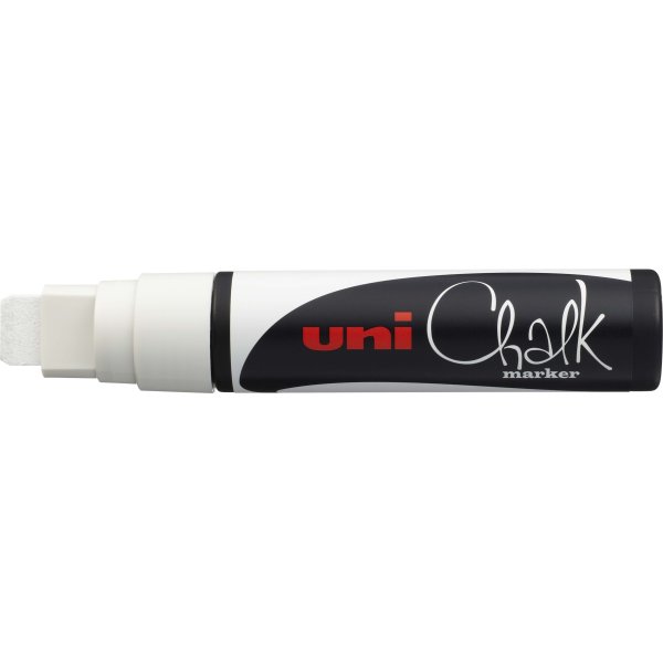 Uni PWE-17K Chalk marker | Hvid 15 mm | Bred spids