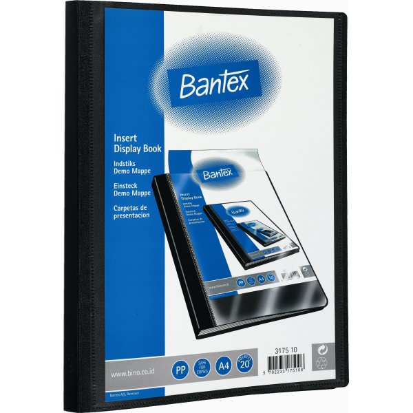 Bantex demomappe A4, med 20 lommer, sort