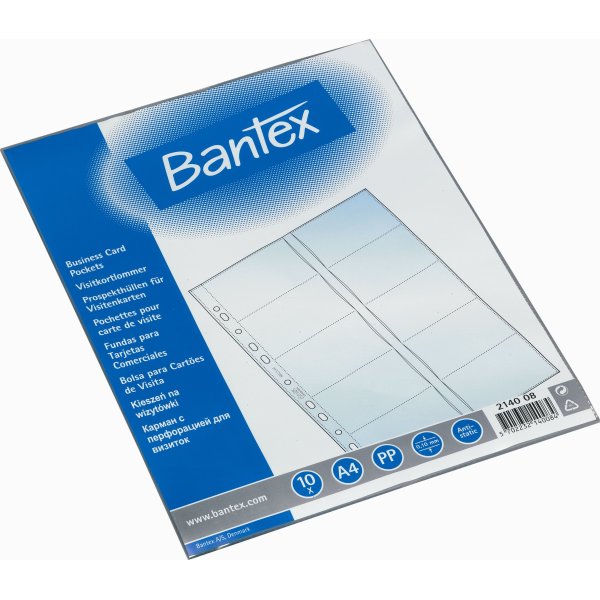 Bantex Visitkortlomme | A4 | 10 stk.