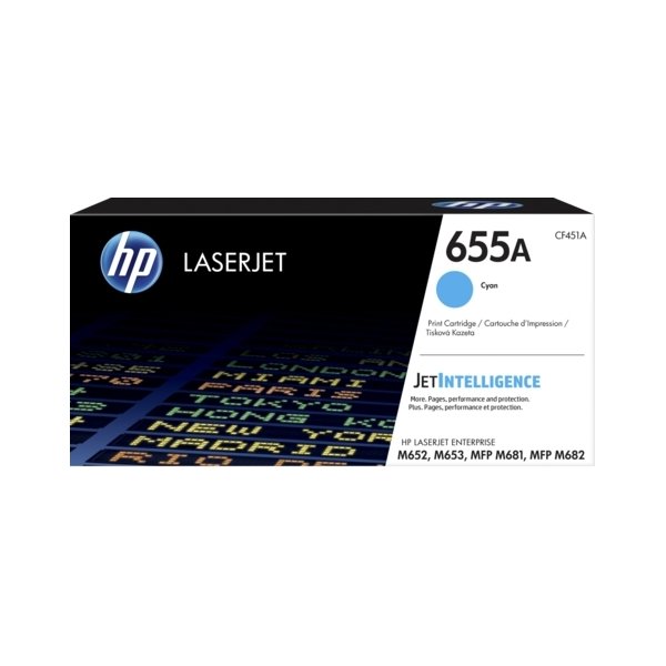 HP 655A/CF451A Lasertoner, blå, 10500s