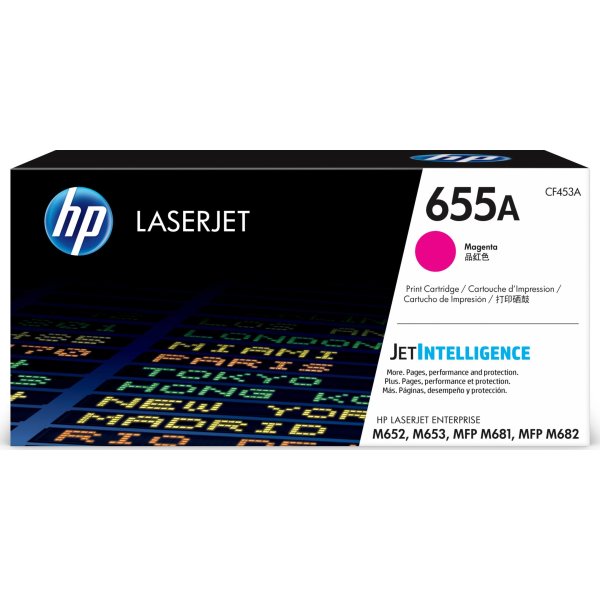 HP no 655A CF453A lasertoner, rød, 10500s