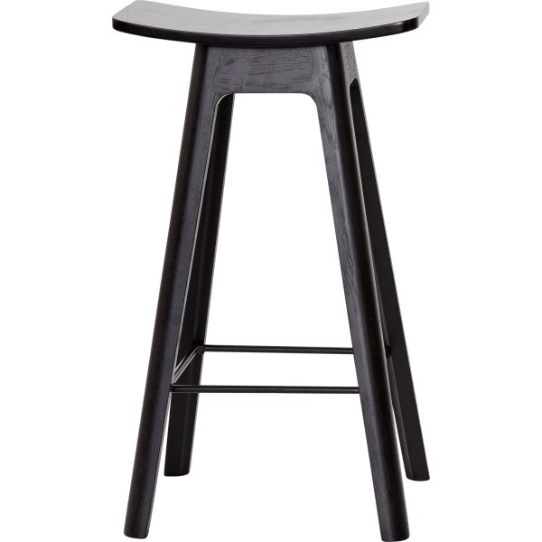 HC1 Barstol, Sort med finér sæde, H 67 cm