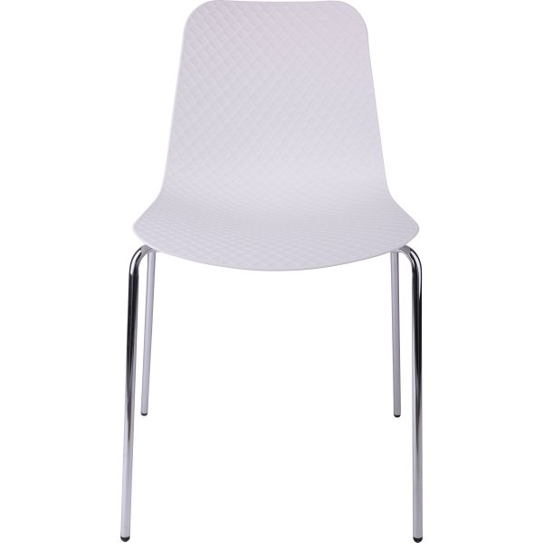 Kantinestol model NET, hvid/krom