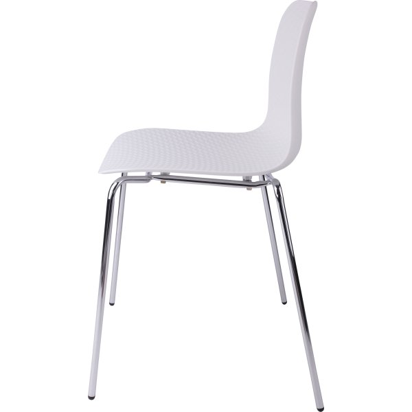 Kantinestol model NET, hvid/krom
