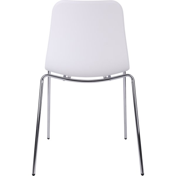 Kantinestol model NET, hvid/krom