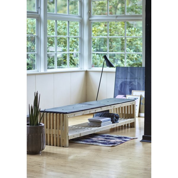 Plus Trallebænk m. hylde, Drivtømmer, L 218 cm