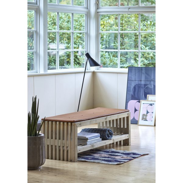 Plus Trallebænk m. hylde, Drivtømmer, L 138 cm