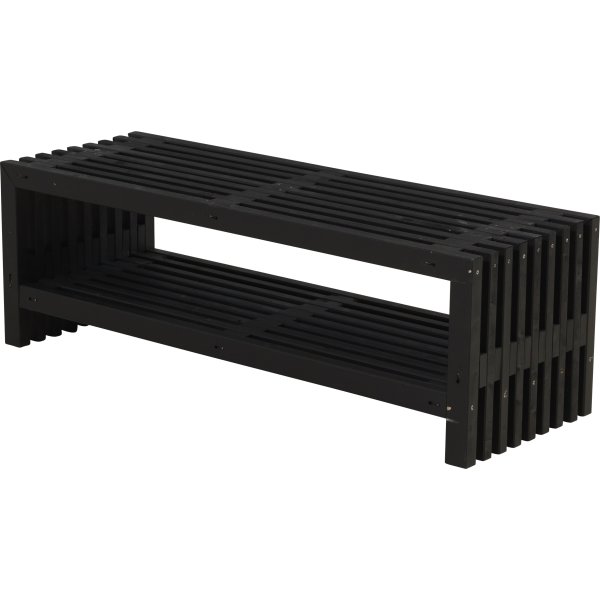 Plus Trallebænk m. hylde, Sort, L 138 cm