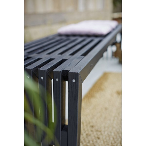 Plus Rustik Trallebænk, Sort, L 138 cm