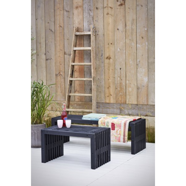 Plus Rustik Trallebænk, Sort, L 138 cm