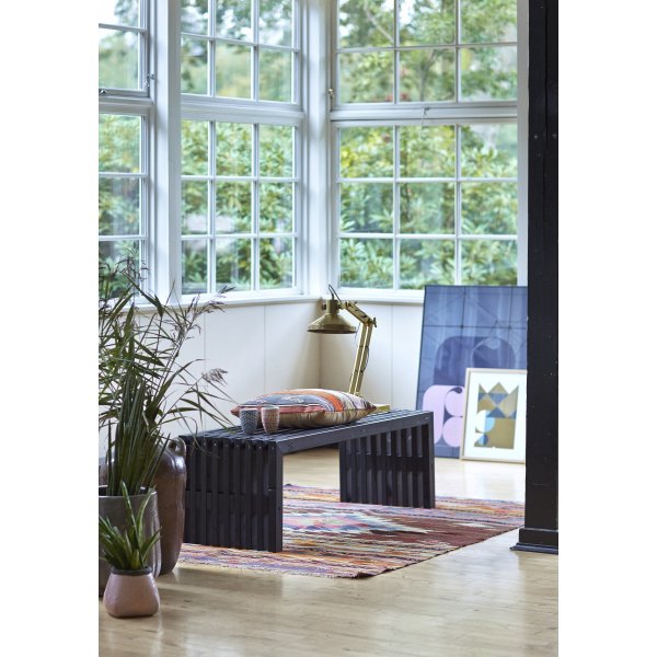 Plus Rustik Trallebænk, Sort, L 138 cm